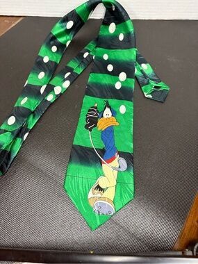 Green Striped Daffy Duck Novelty Tie